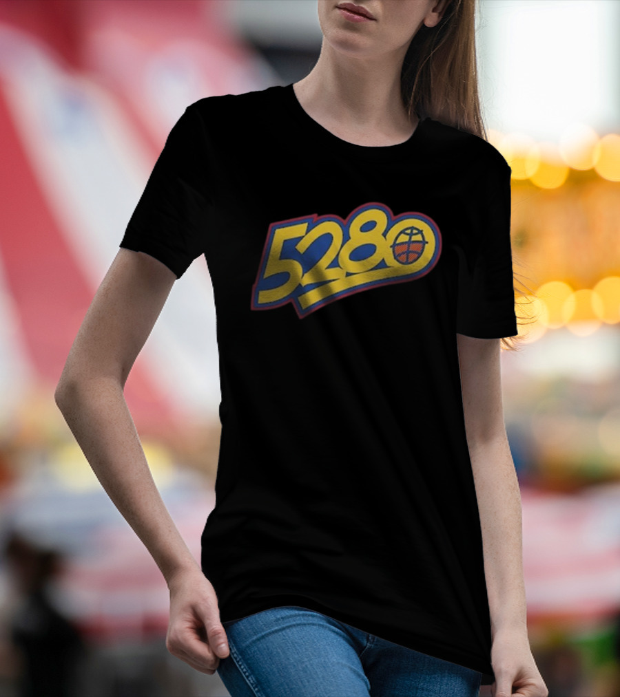 5280 Denver Colorado Basketball Theme T-Shirt