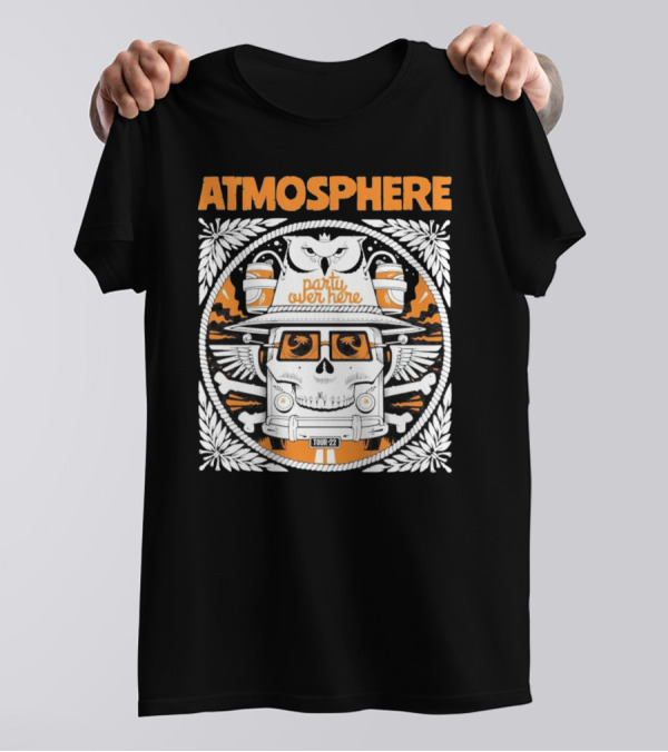 Atmosphere Party Over Here Tour '22 Skull With Sunglasses And Owls T-Shirt