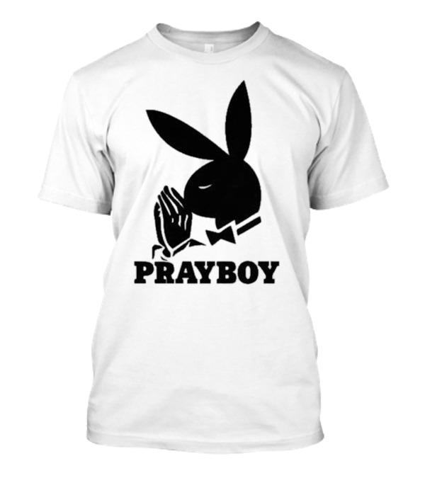 PRAYBOY Bunny Image With Hands In Prayer Iconic Reference T-Shirt