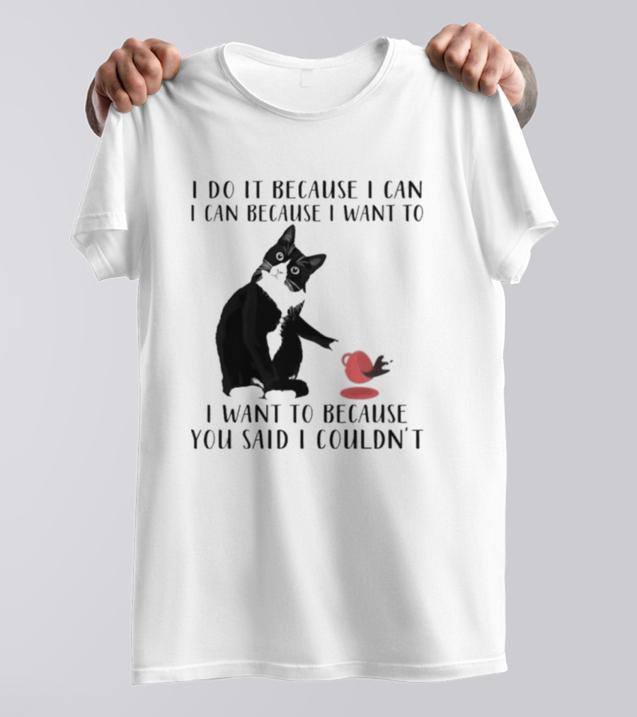I Do It Because I Can I Can Because I Want To I Want To Because You Said I Couldn't Cat And Yarn T-Shirt