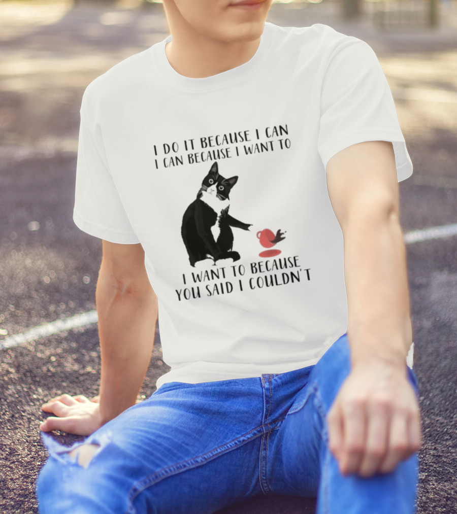 I Do It Because I Can I Can Because I Want To I Want To Because You Said I Couldn't Cat And Yarn T-Shirt