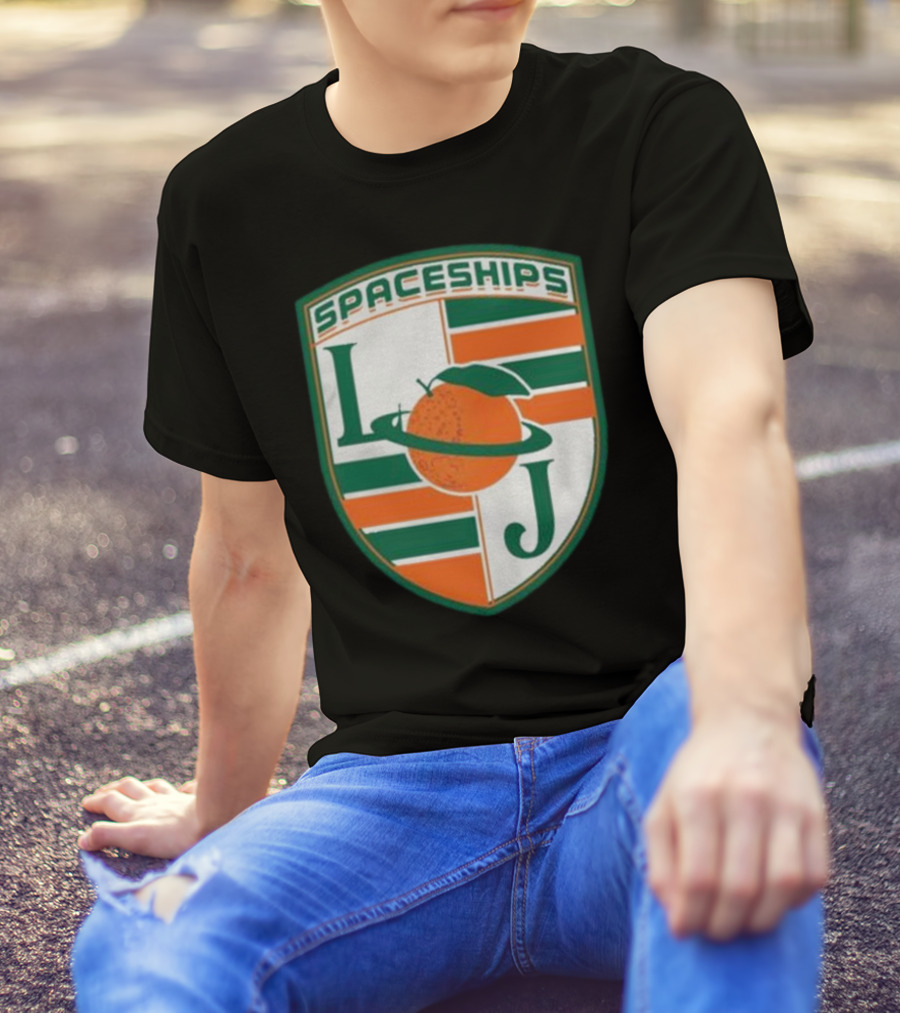 Larry June Spaceships LJ Badge Merch Clothing Store T-Shirt