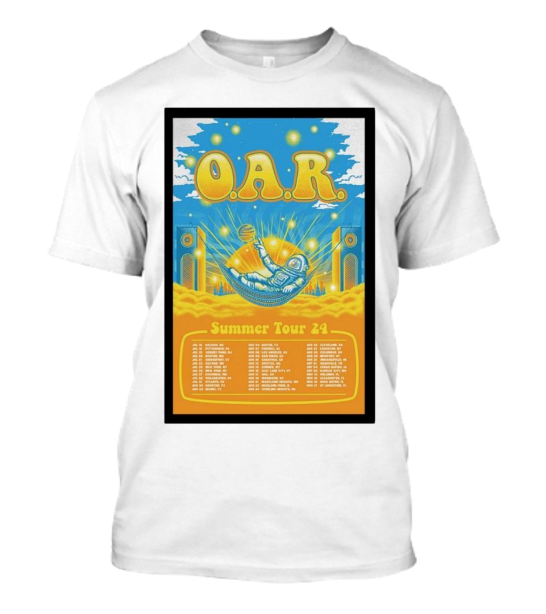 O.A.R. Summer Tour 24 Poster With Astronaut And Concert Dates T-Shirt