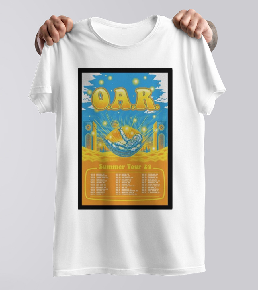 O.A.R. Summer Tour 24 Poster With Astronaut And Concert Dates T-Shirt