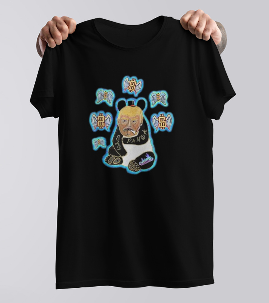 Sad Panda Trump With Dollar Angel Symbols T-Shirt