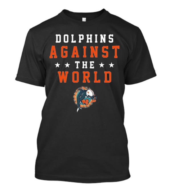 Dolphins Against The World Football Helmet Stars T-Shirt