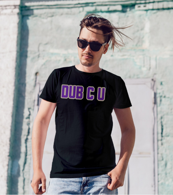 Dub C U Purple Block Letters T-Shirt