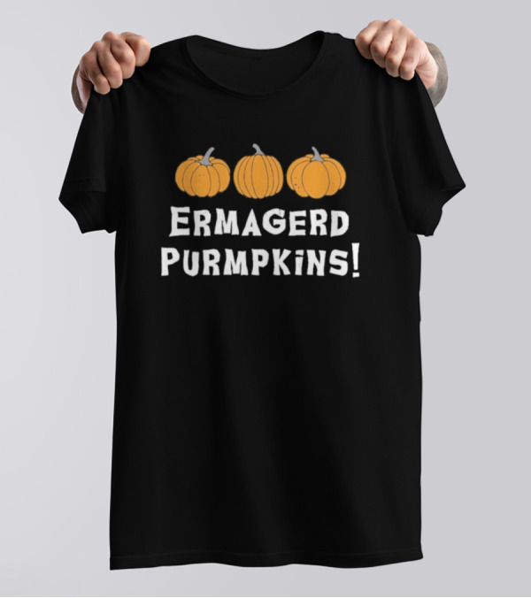 Ermagerd Purmpkins Pumpkins Trio Text Image T-Shirt