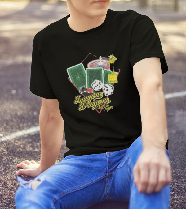 Imagine Dragons Live In Vegas Casino Poker Cards Dice Roulette T-Shirt