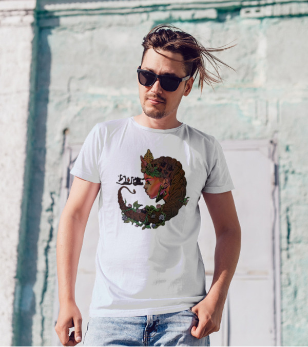 Sa-roc Wild Seeds Braided Hair Floral T-Shirt