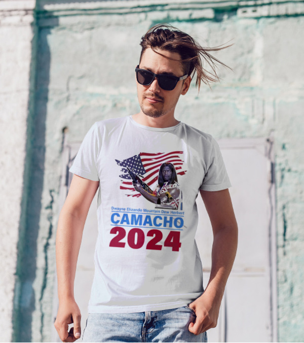 Dwayne Elizondo Mountain Dew Herbert Camacho 2024 American Flag And Gun T-Shirt