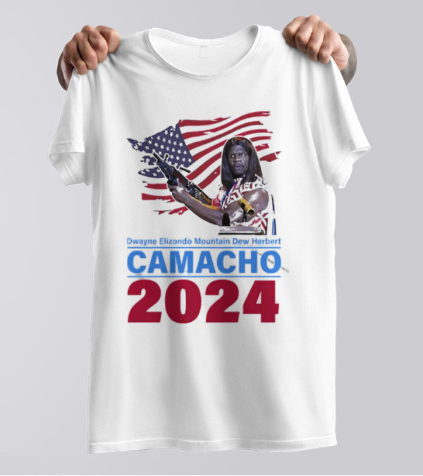 Dwayne Elizondo Mountain Dew Herbert Camacho 2024 American Flag And Gun T-Shirt