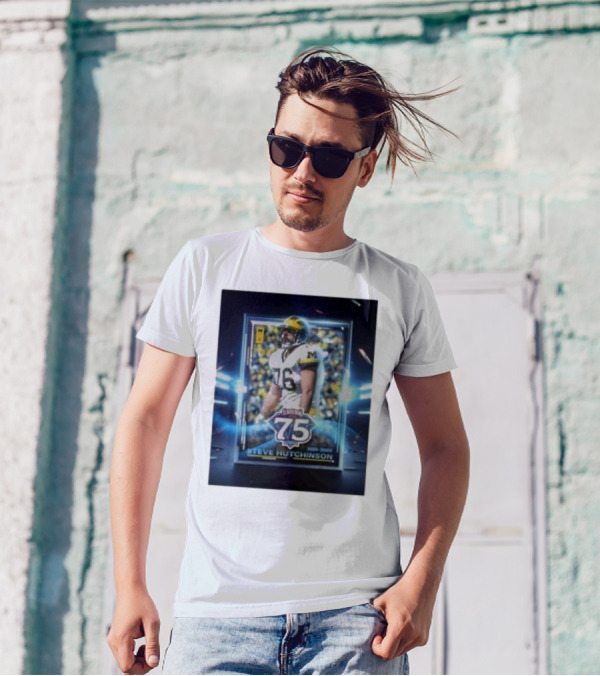 Steve Hutchinson Michigan Football Star 75th Senior Bowl Anniversary Edition T-Shirt