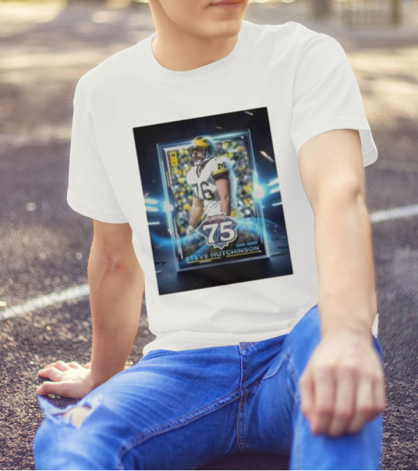 Steve Hutchinson Michigan Football Star 75th Senior Bowl Anniversary Edition T-Shirt