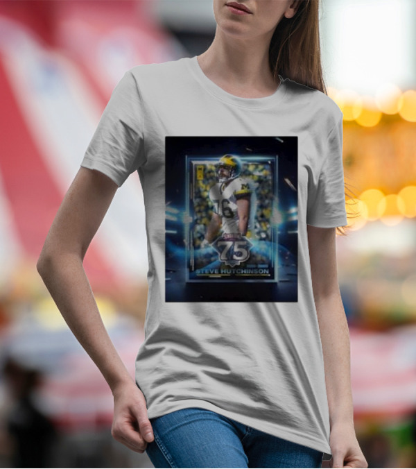 Steve Hutchinson Michigan Football Star 75th Senior Bowl Anniversary Edition T-Shirt