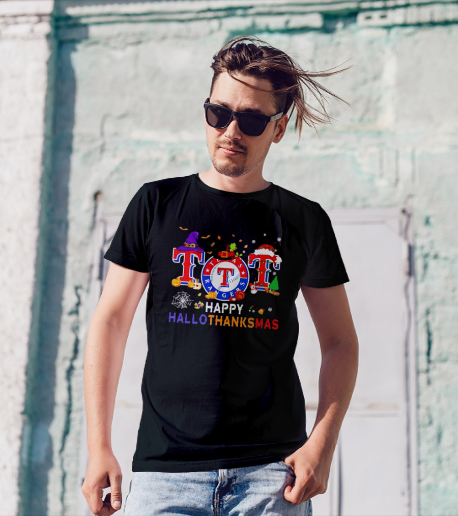 Texas Rangers Happy HalloThanksMas Holiday T-Shirt