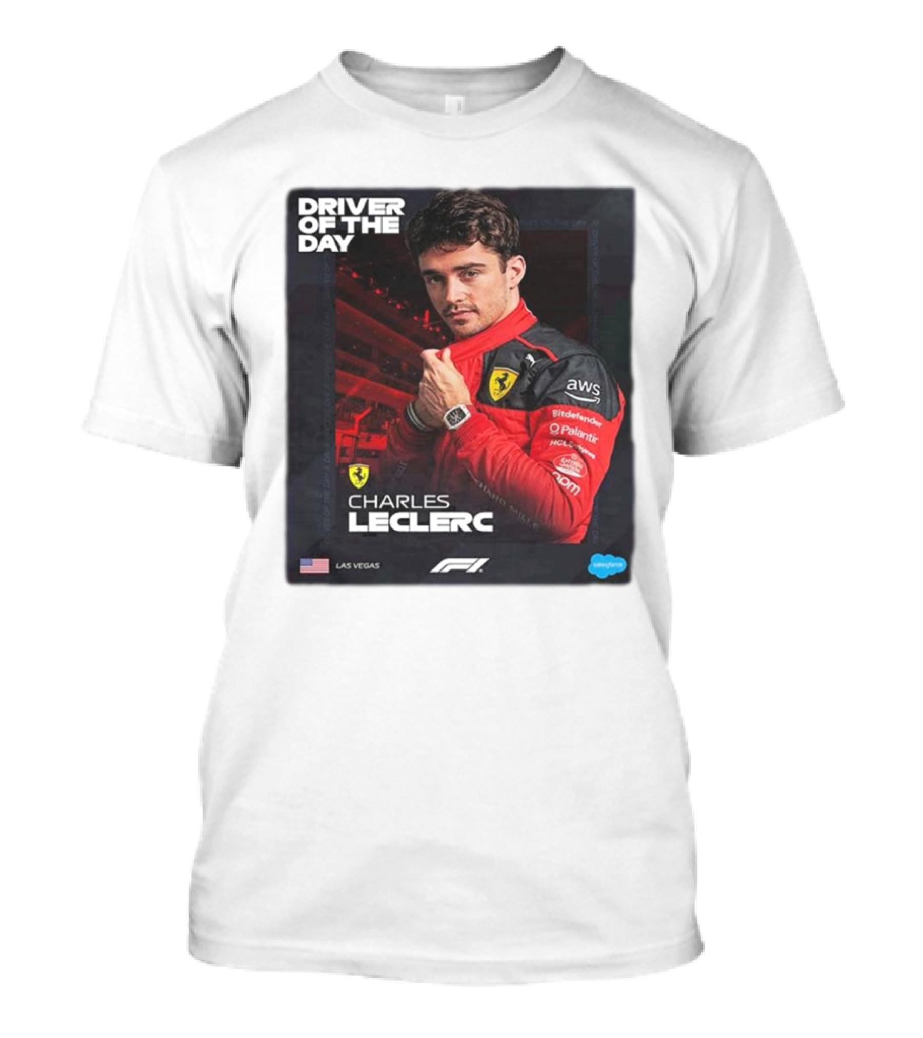 Charles Leclerc Driver Of The Day Las Vegas GP F1 Ferrari Racing T-Shirt