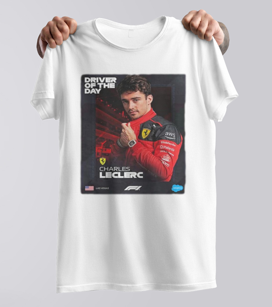 Charles Leclerc Driver Of The Day Las Vegas GP F1 Ferrari Racing T-Shirt