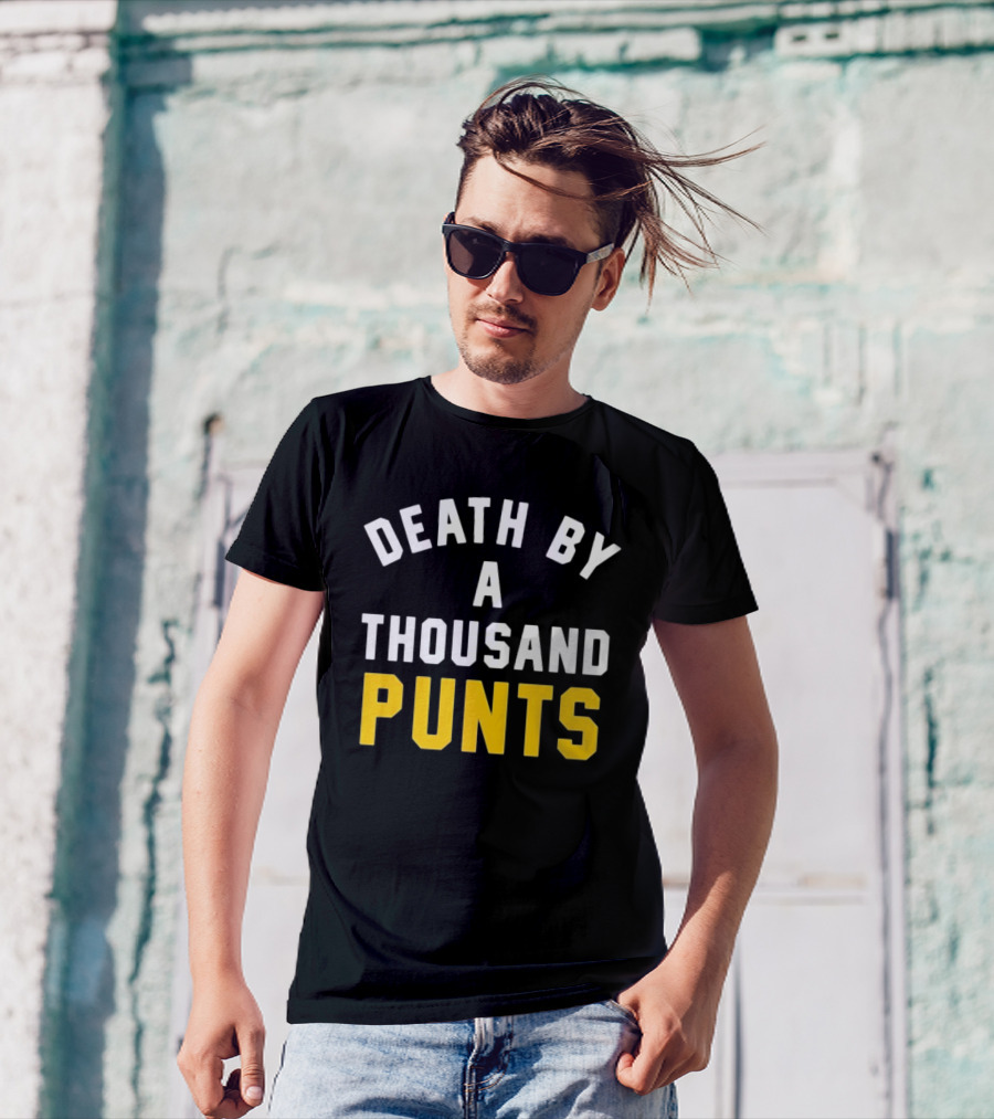 Death By A Thousand Punts Football Humor Sports Team Fan T-Shirt