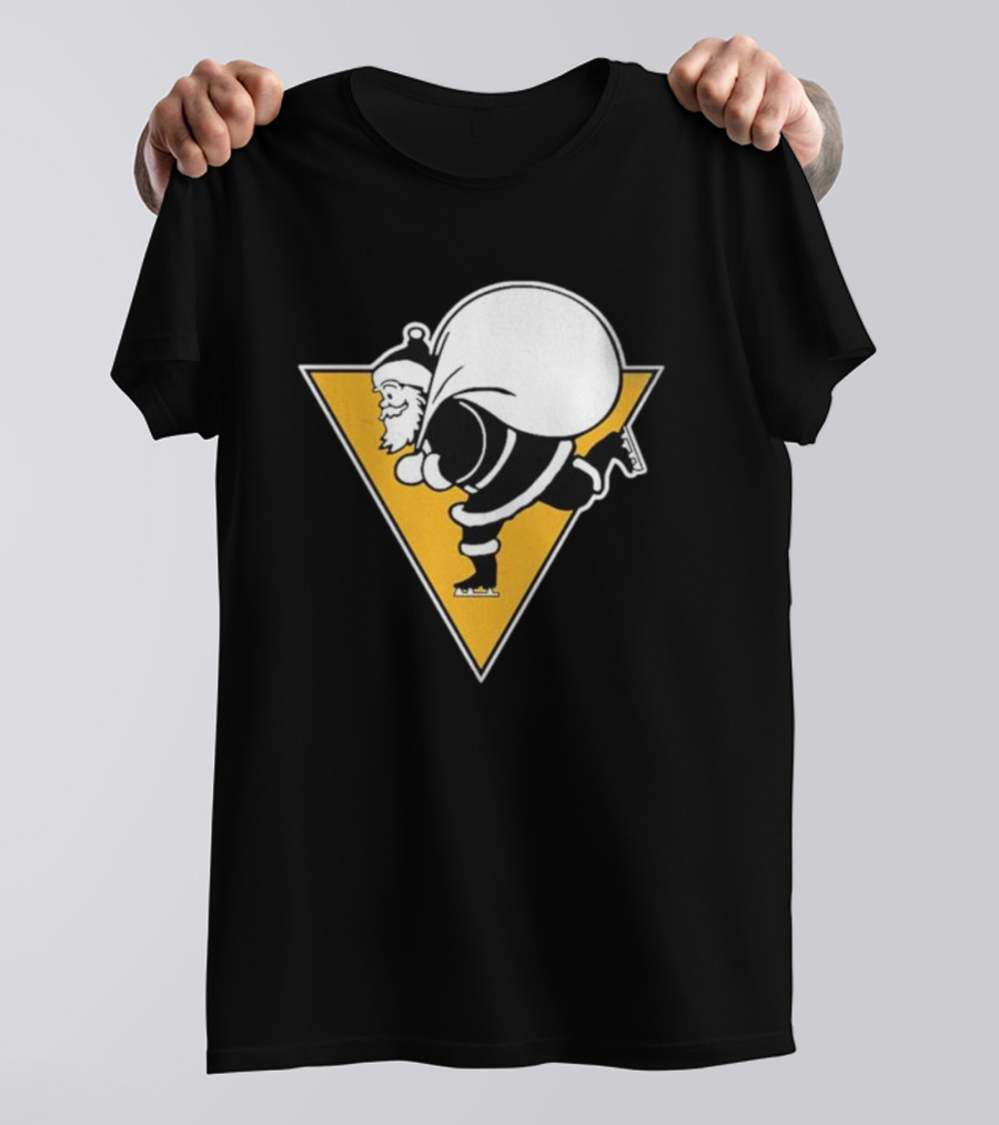 Pittsburgh Penguins Santa Skates Christmas Hockey T-Shirt