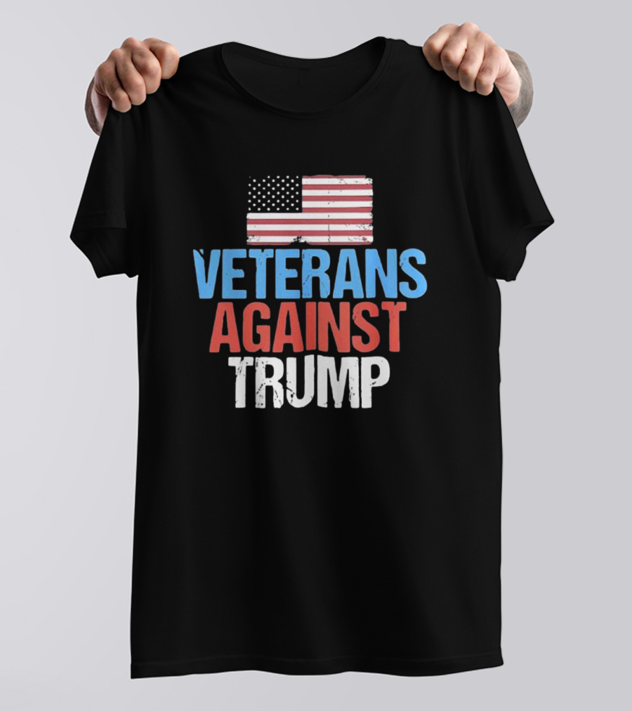 American Flag Veterans Against Trump T-Shirt