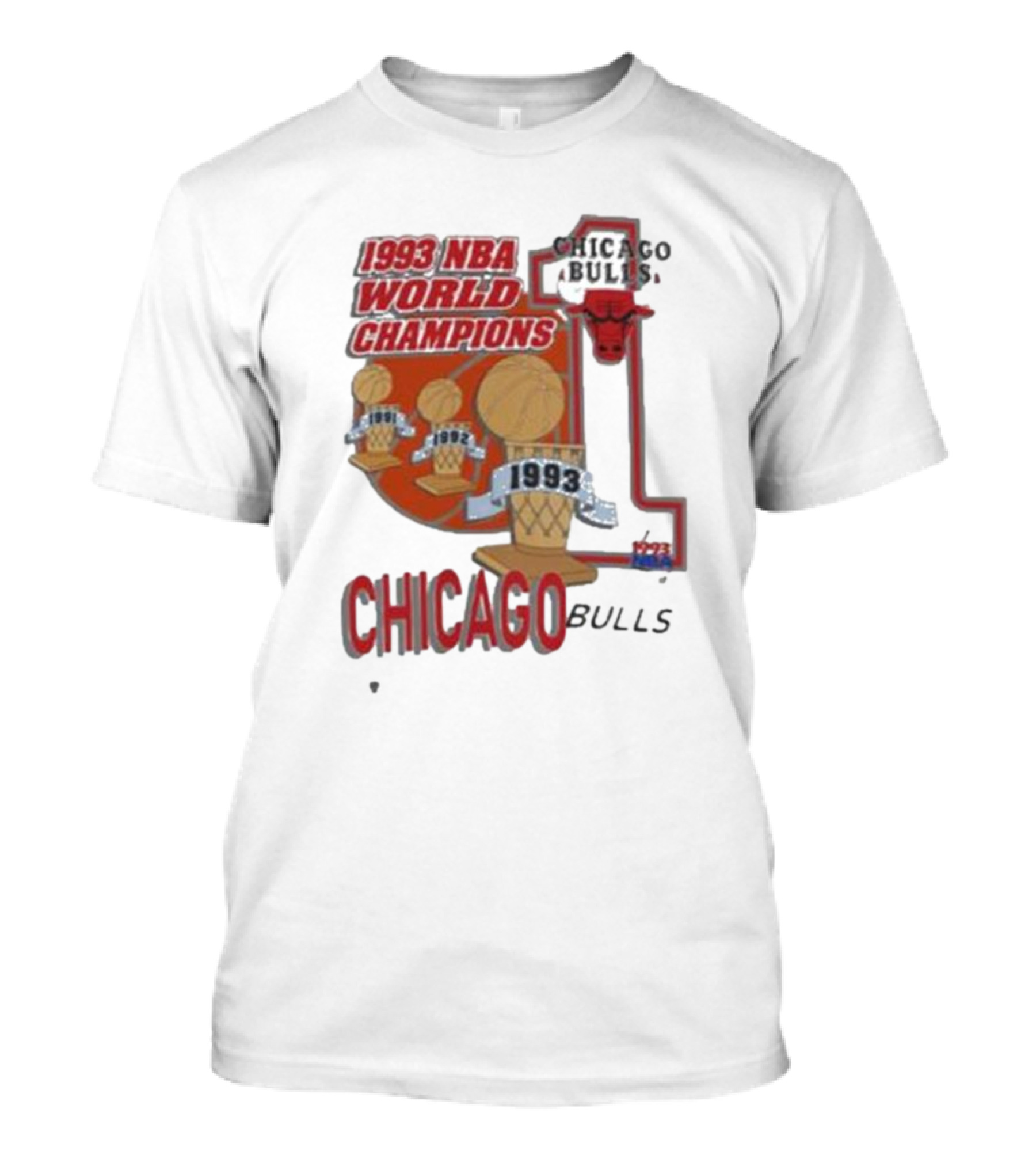 Chicago Bulls 1993 NBA World Champions Vintage 1993 NBA Chicago Bulls World Champions T-Shirt