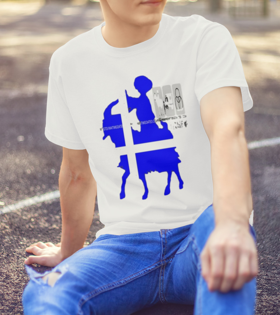 Wait Im Goated Luck Charm Greek Flag Goat T-Shirt