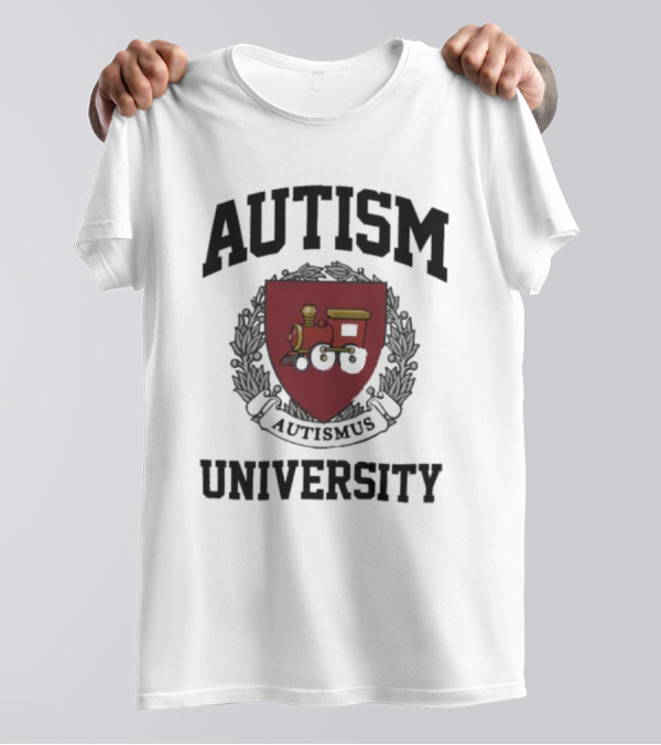 Autism Autismus University Train Emblem T-Shirt