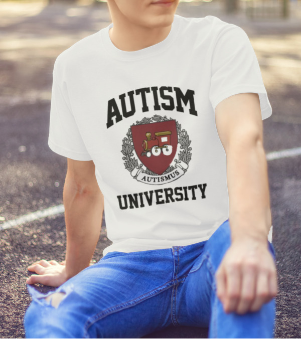 Autism Autismus University Train Emblem T-Shirt