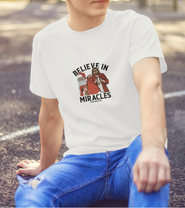 Believe In Miracles Santa Wrestling Champions T-Shirt
