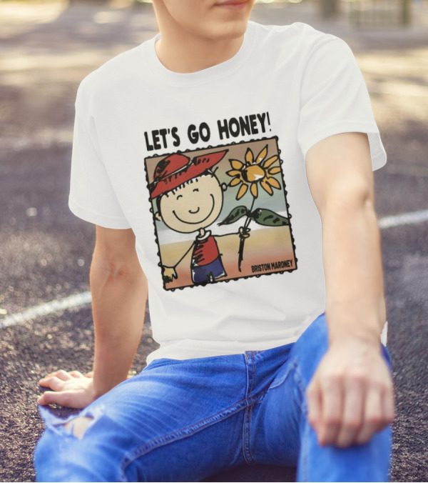 Briston Maroney Let's Go Honey Cartoon Figure With Sunflower T-Shirt