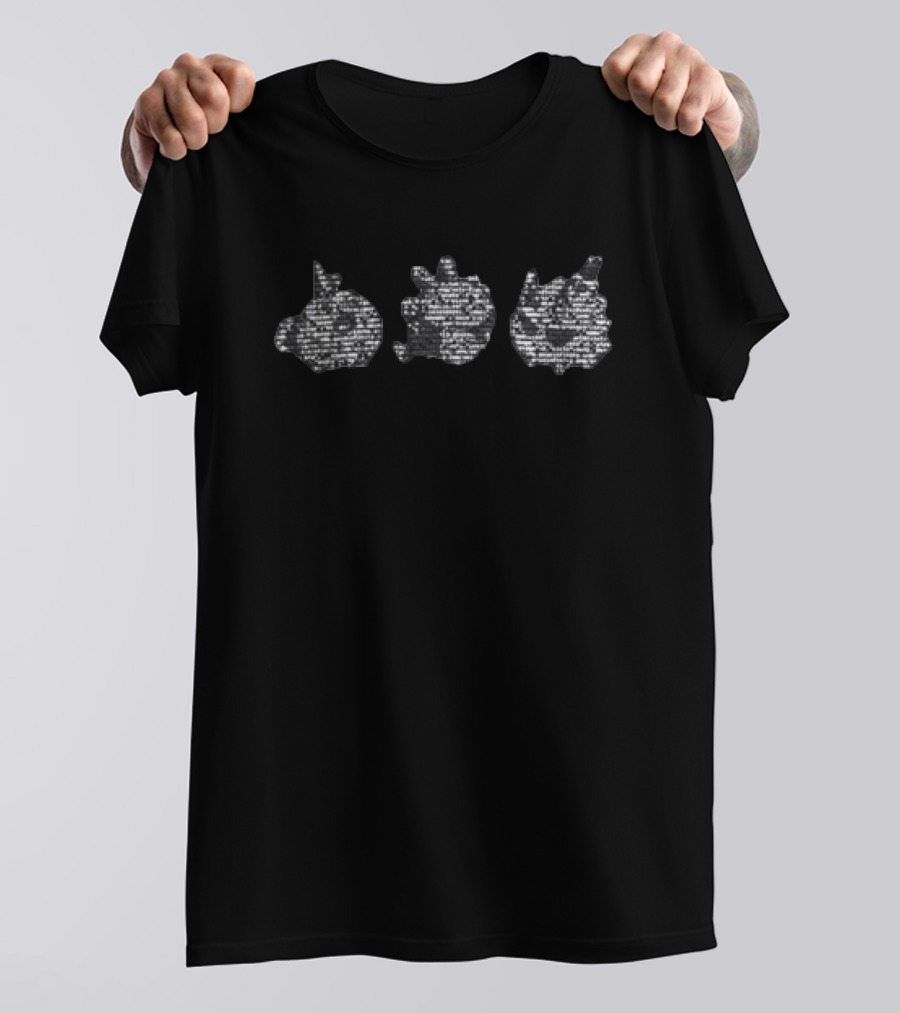 Code-Inspired Axie Characters In Digital T-Shirt
