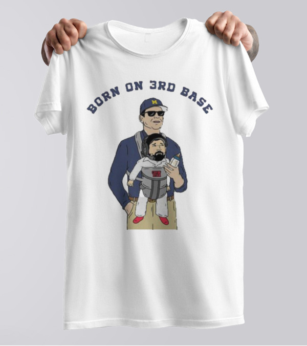 Cryin’ Ryan Born On 3rd Base Baseball Dad Baby Carrier Bottle T-Shirt