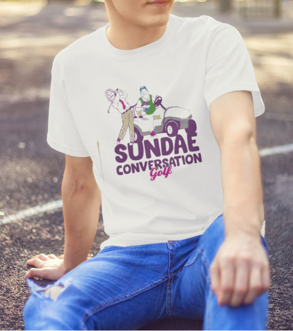 Sundae Conversation Golf Cart Humor Fun T-Shirt