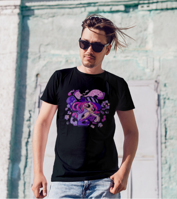 Theyetee Hotlantis Inkling Squid Girl Purple Splatoon T-Shirt