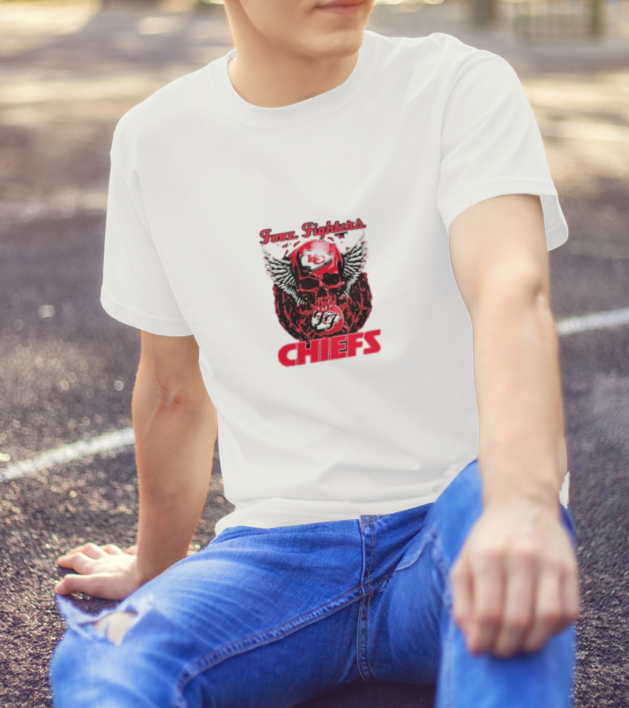 Fooz Fighters Kansas City Chiefs Skull Wings T-Shirt