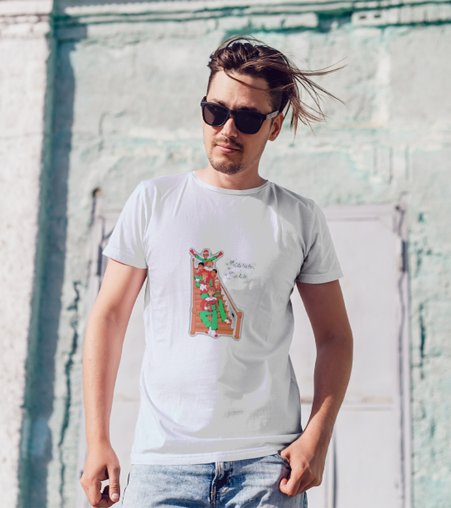 Warmest Wishes Holiday Christmas Family On Stairs T-Shirt