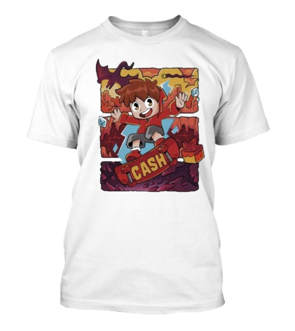 Cash Red Hot Skateboarder Adventure With Dragon And Gems T-Shirt