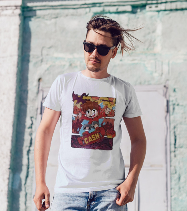 Cash Red Hot Skateboarder Adventure With Dragon And Gems T-Shirt