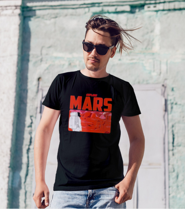 Explore Mars Astronaut Adventure Red Landscape T-Shirt