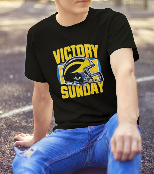 Victory Sunday Michigan Football Helmet T-Shirt
