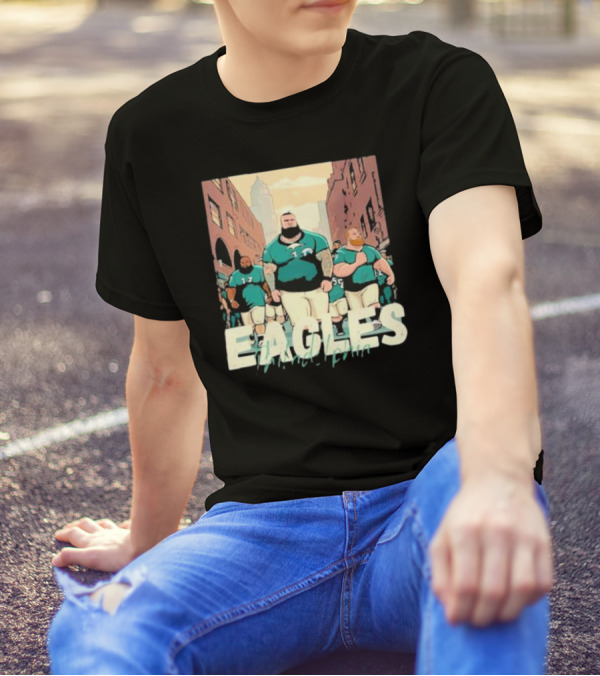 Eagles Philadelphia Players Strolling In City Streets T-Shirt