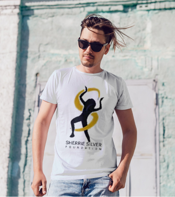 Sherrie Silver Foundation Dancing Figure With Yellow Swirls T-Shirt