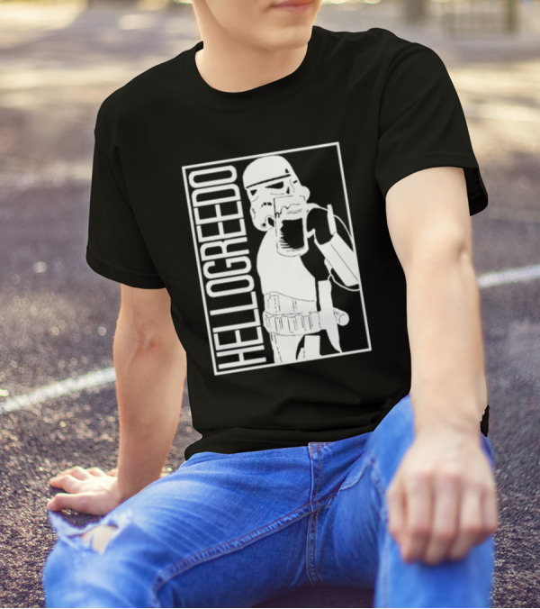 Star War HelloGreedo Stormtrooper Drinking Scene T-Shirt
