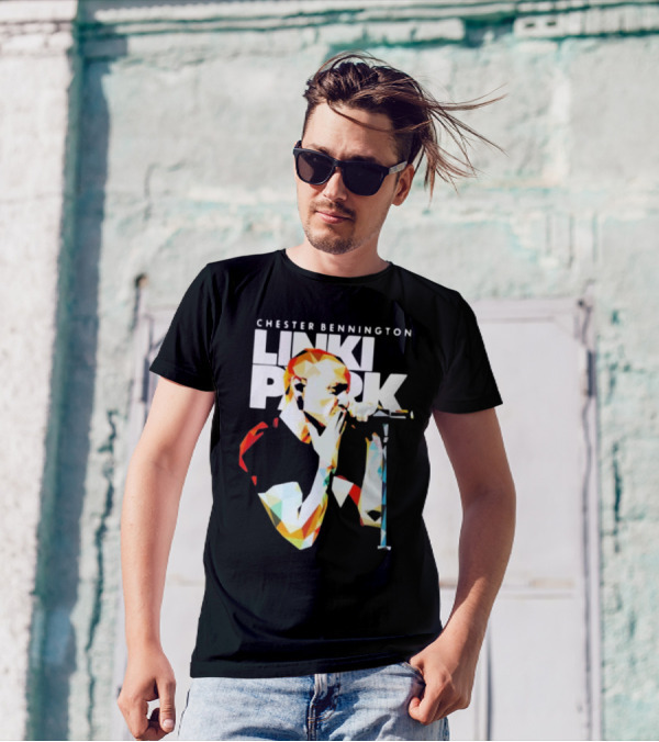 Chester Bennington Linkin Park Poly Art Mic Performance T-Shirt