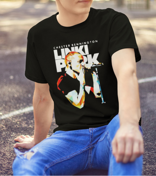 Chester Bennington Linkin Park Poly Art Mic Performance T-Shirt
