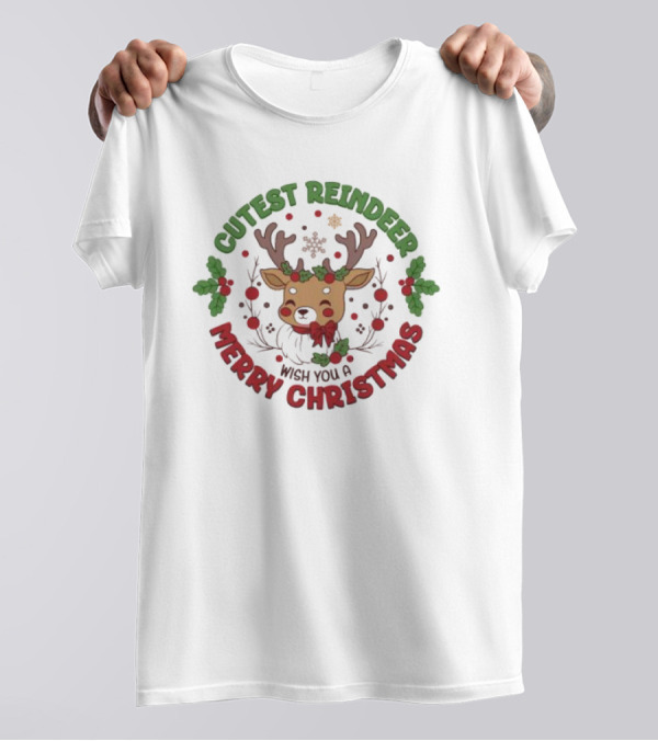 Cutest Reindeer Merry Christmas Wish You A T-Shirt