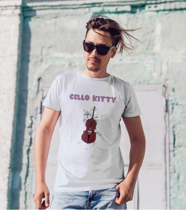 Cello Kitty Cat With Red Cello T-Shirt