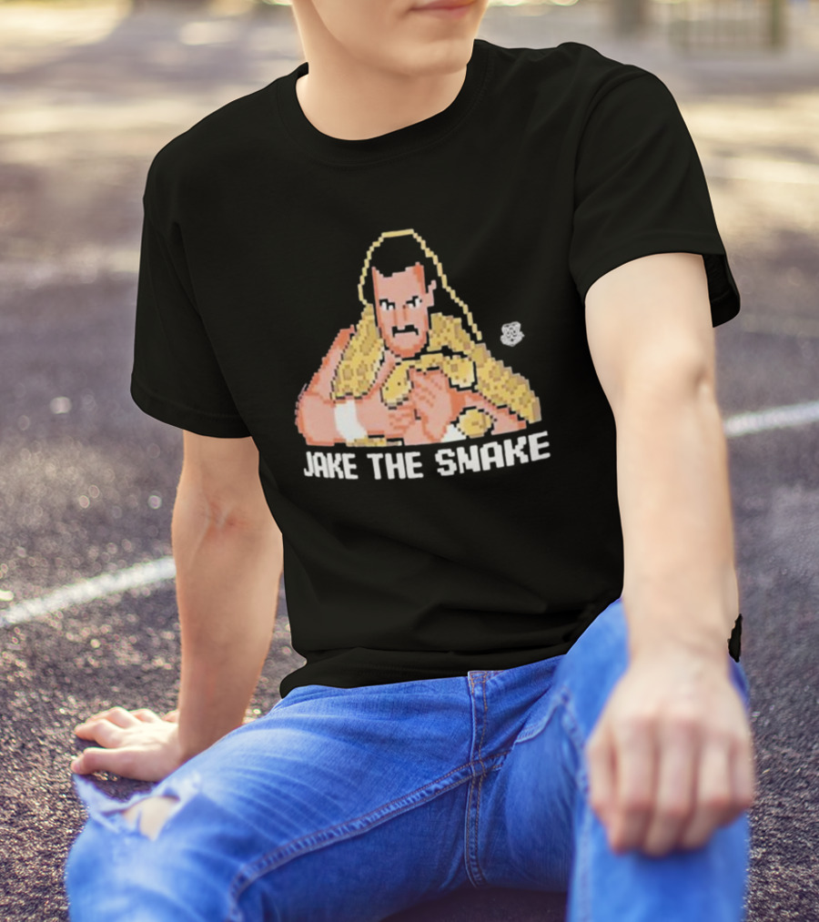 Jake The Snake Roberts 32-bit Pixel Art Ripple Junction T-Shirt