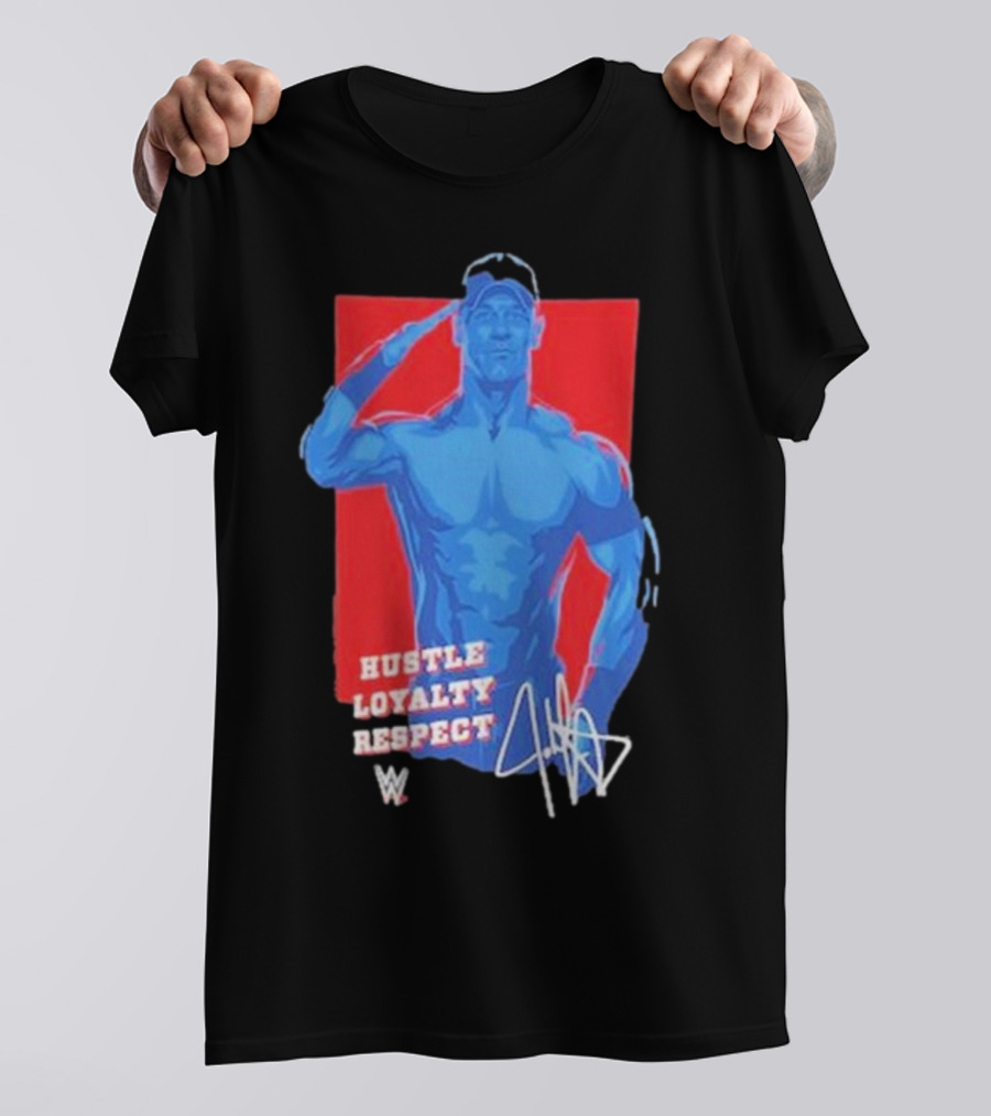 WWE John Cena Hustle Loyalty Respect Salute Signature T-Shirt